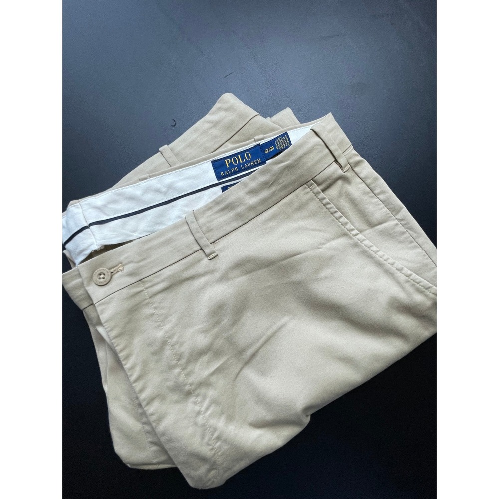 Polo Ralph Lauren Golf Pants Mens 42X30 Tan Performance Golf Slim Fit Chino